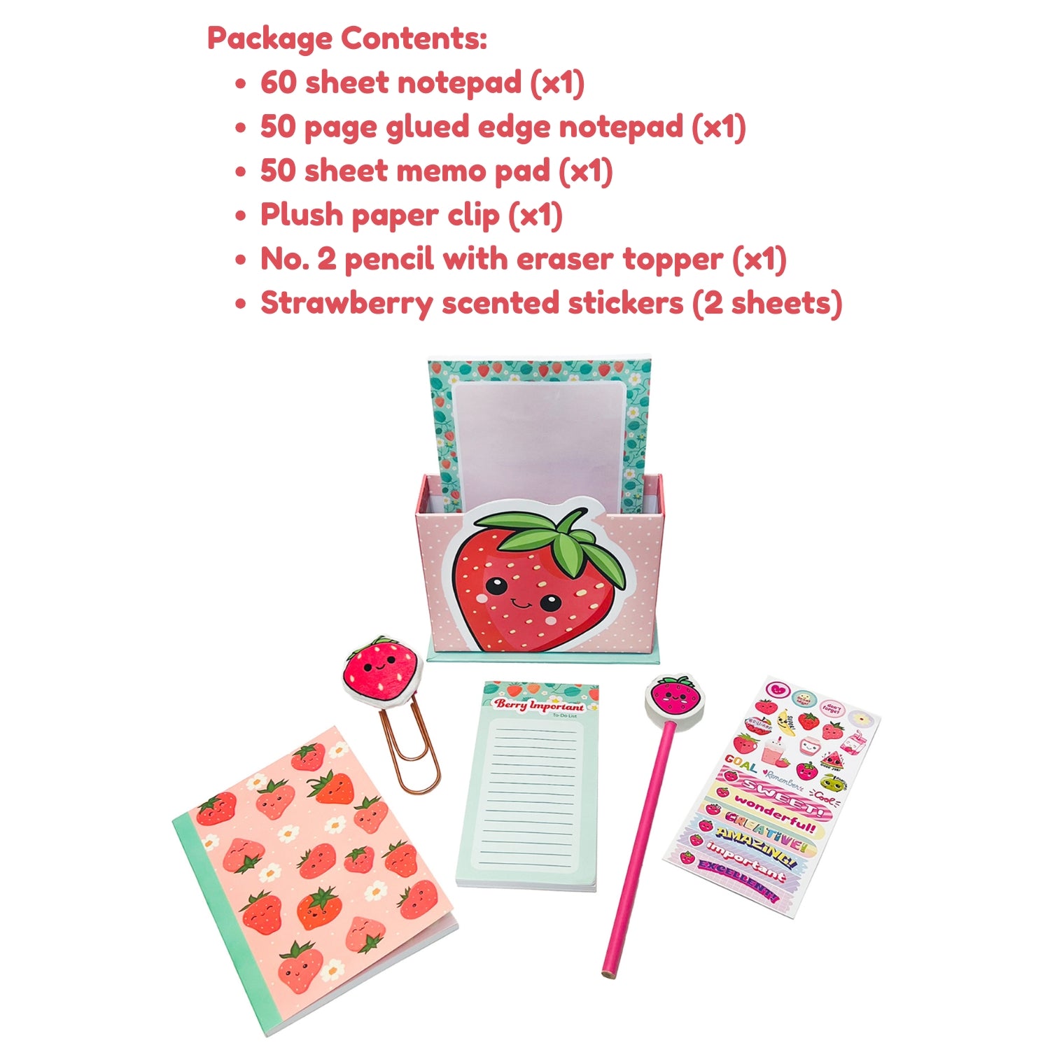 Strawberry Boxed Stationary Set