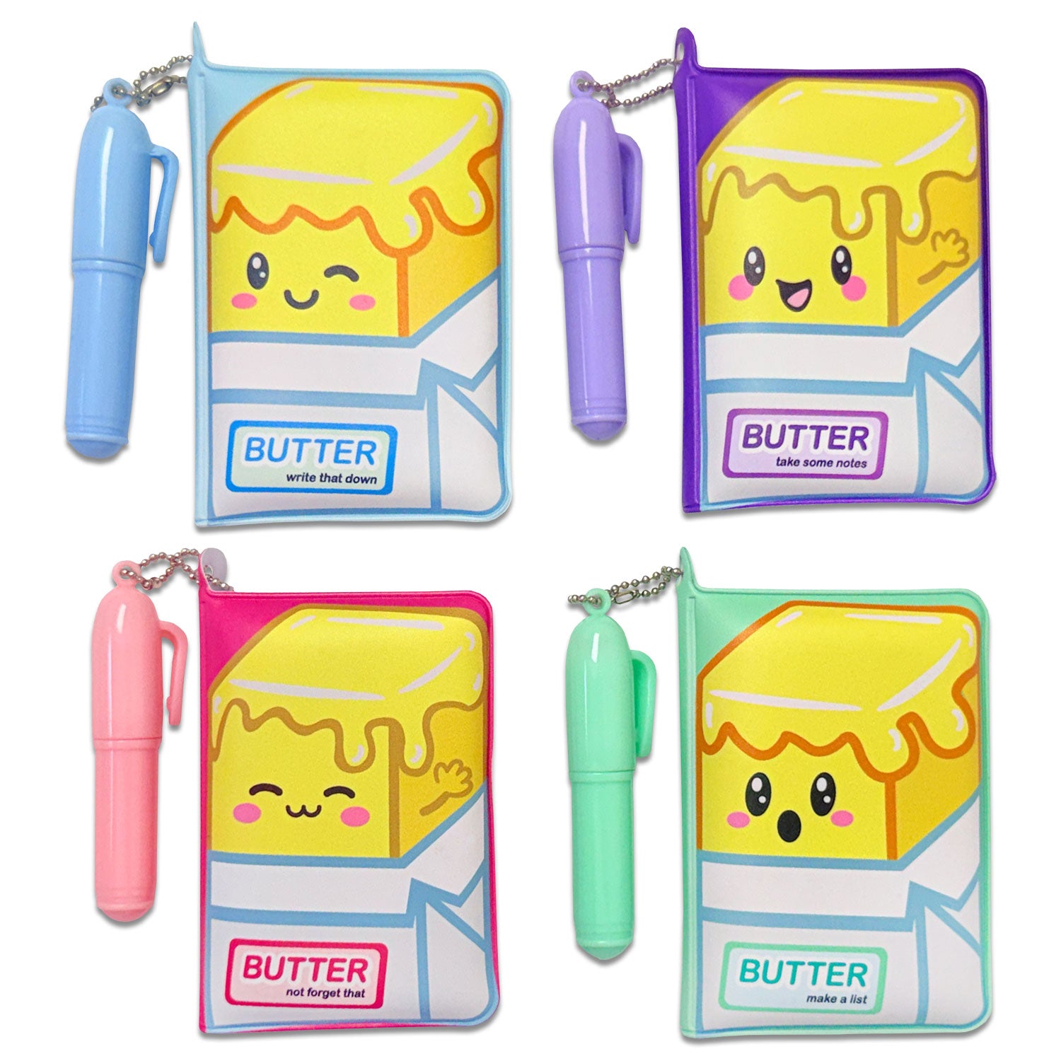 Mini Puffy Butter Notebooks w/ Pen