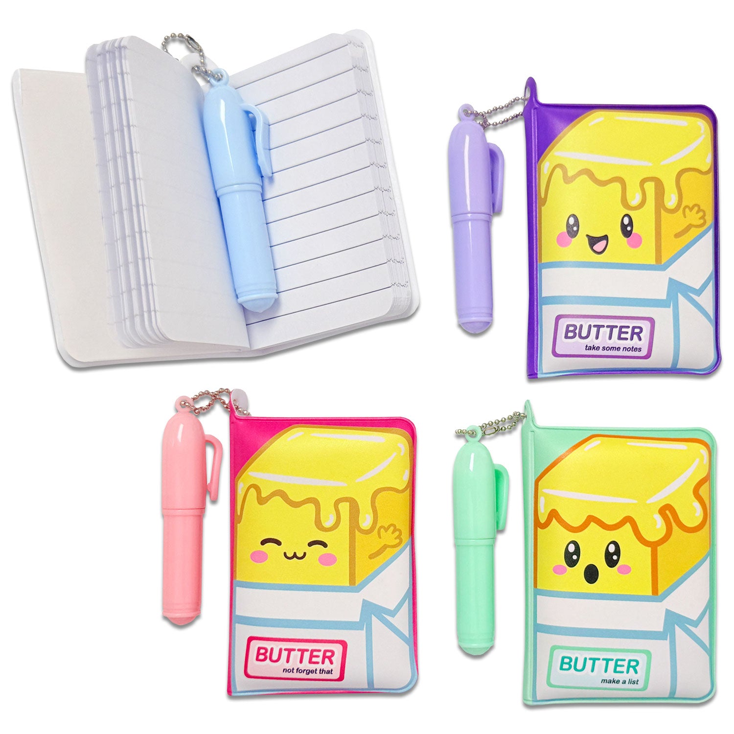 Mini Puffy Butter Notebooks w/ Pen