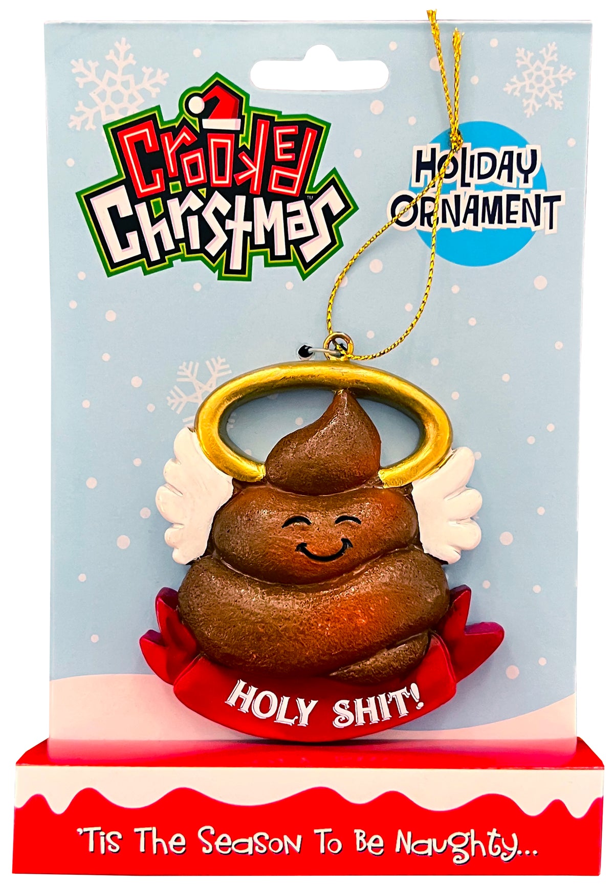 Holy Shit Crooked Christmas Ornament