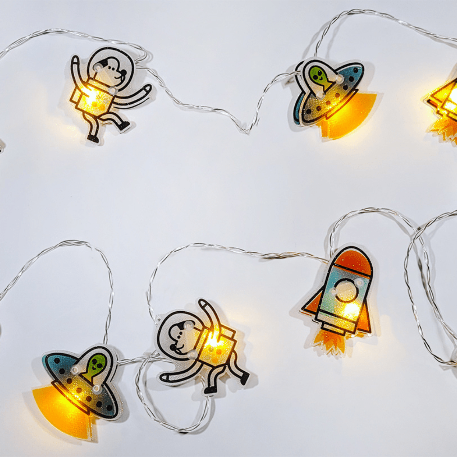 Outer Space String Lights, 10 Warm White LED, 71'' Long