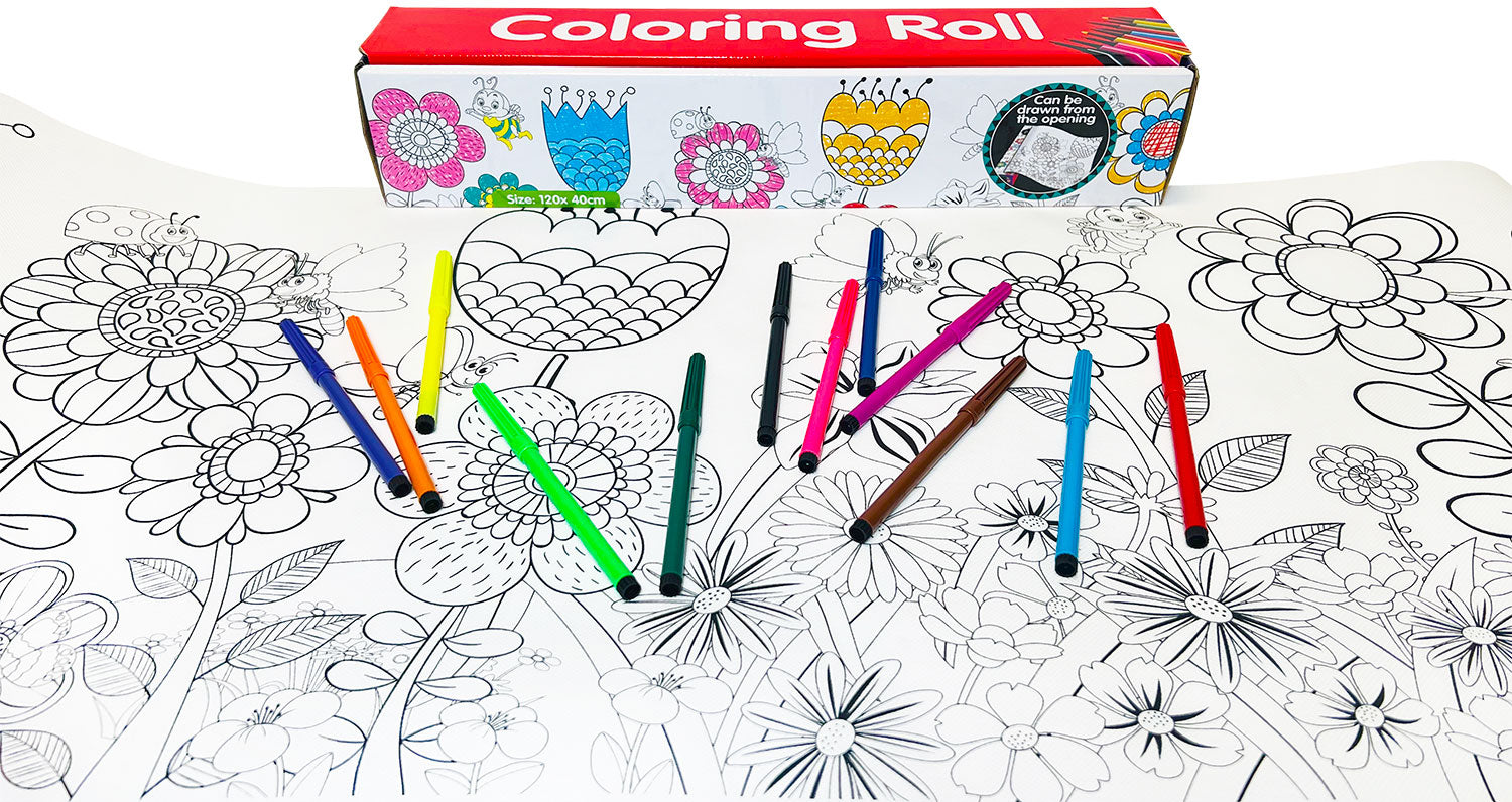 Jumbo Coloring Roll - Field Of Flowers
