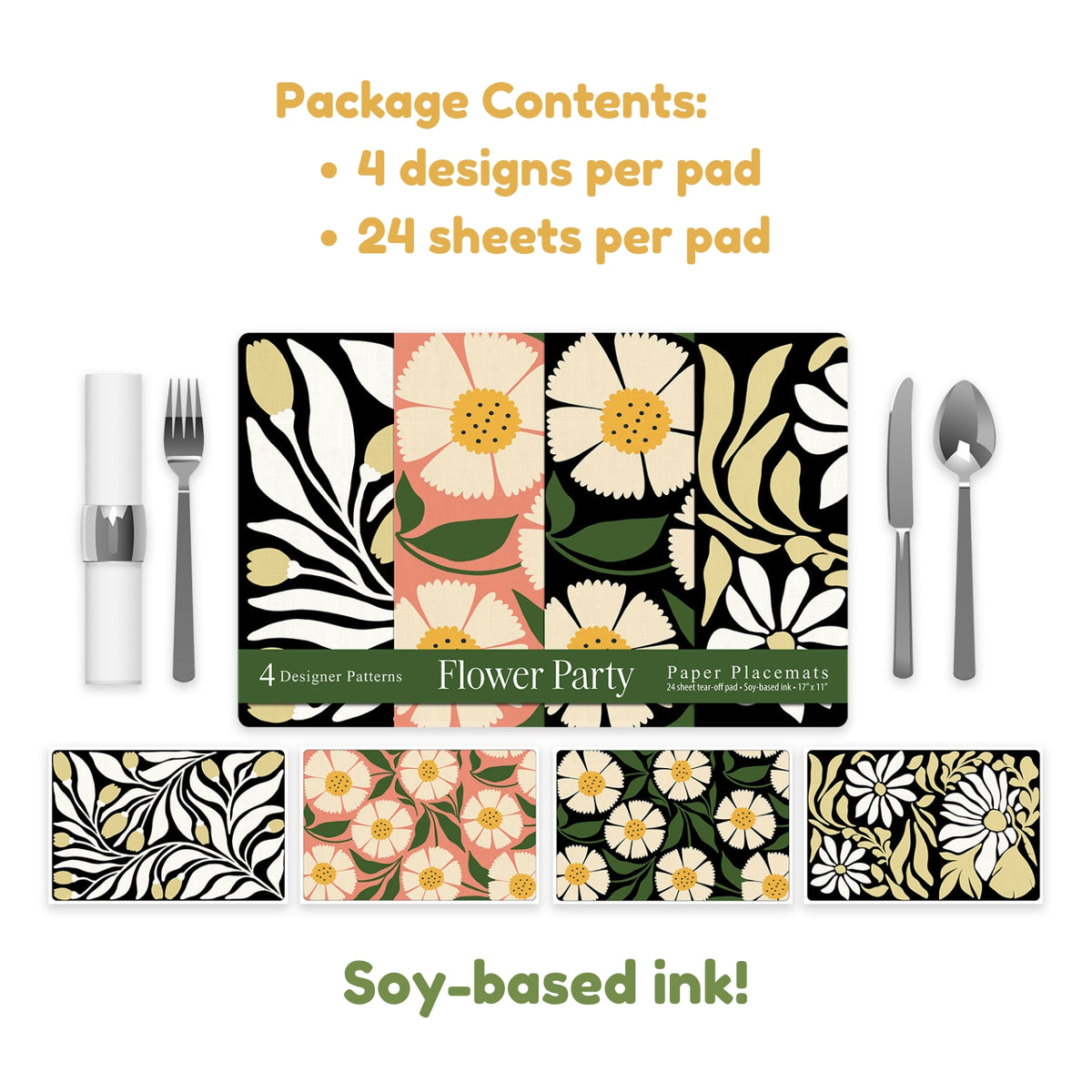 Paper Pad Placemats - Flower Party