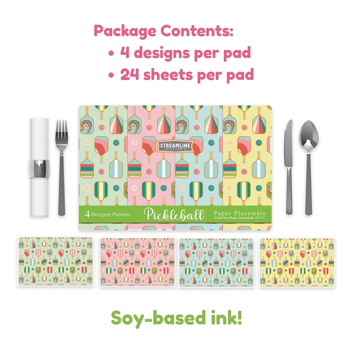 Paper Pad Placemats - Pickleball