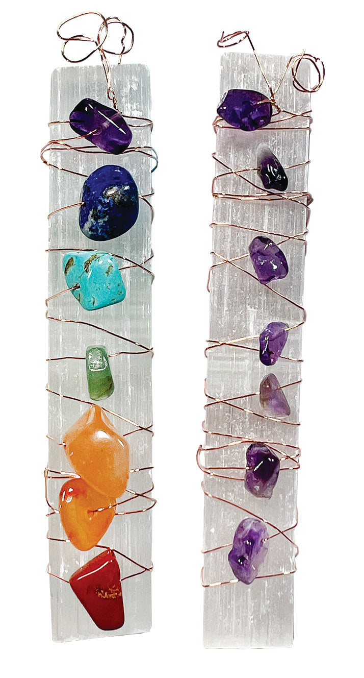 Amethyst Wand &amp; Chakra Wand, 2 Pack