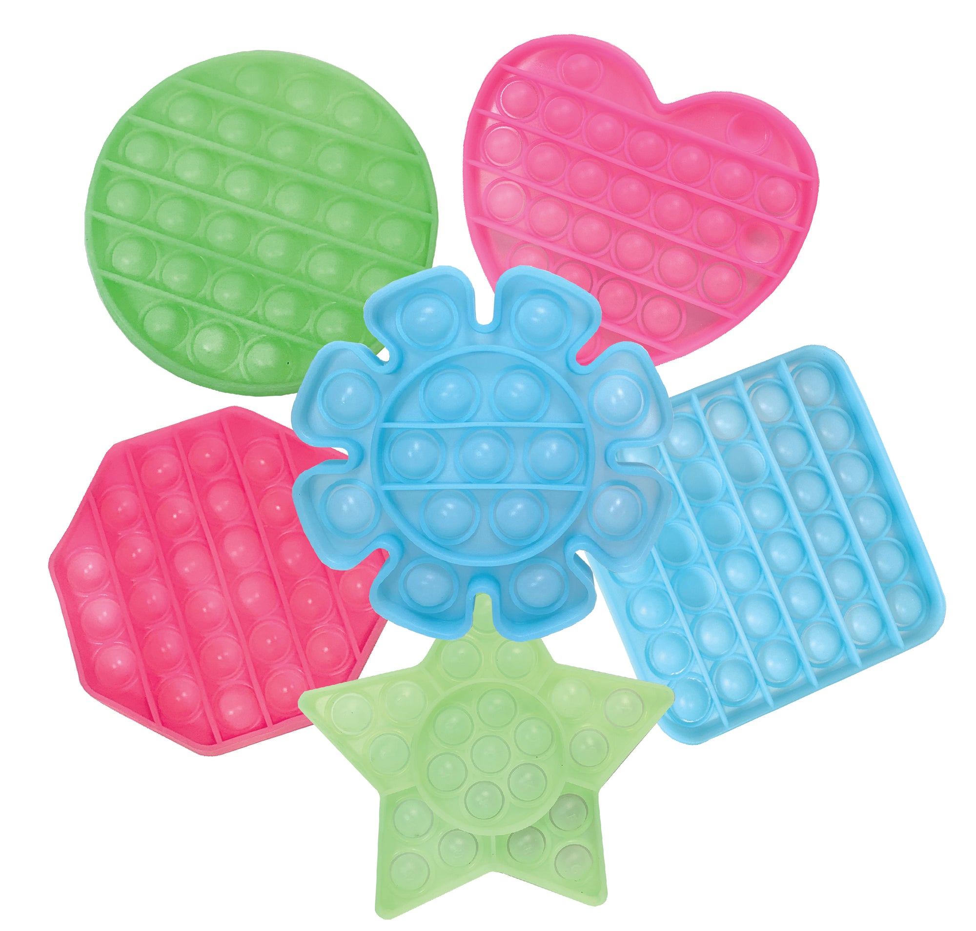 Poptastic Fidget Toys - Glow in the Dark, 2 Pack