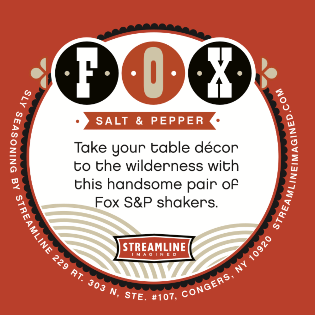 Fox Salt &amp; Pepper Set, Ceramic, Food Safe Materials, Orange