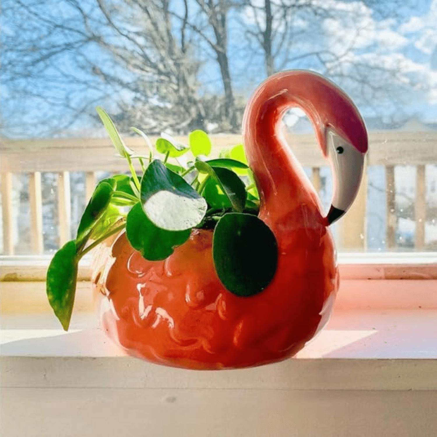 kitsch plant pot Ceramic Flamingo Planter Pot