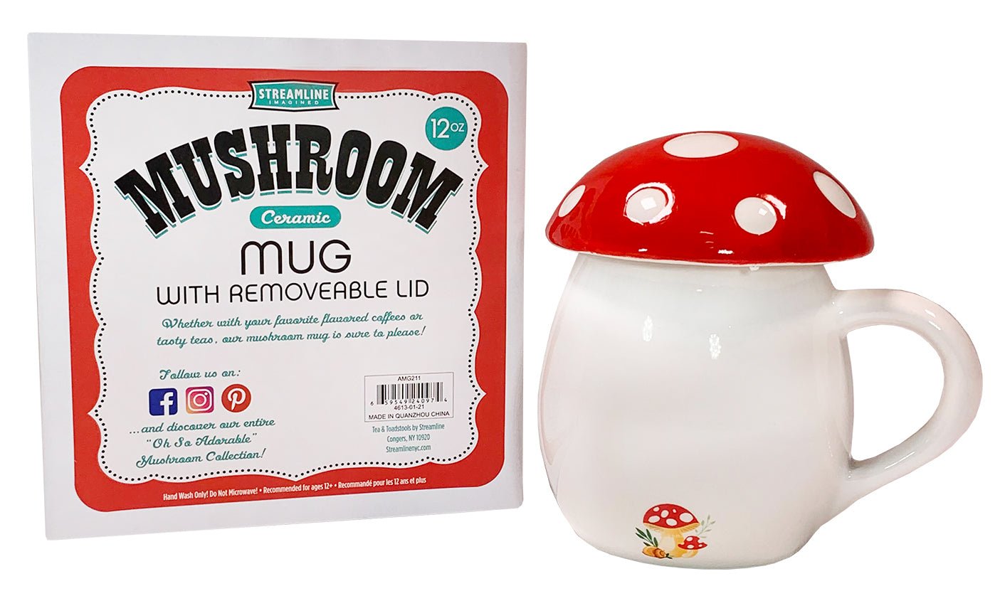 Mushroom 12 oz Mug w/ Lid