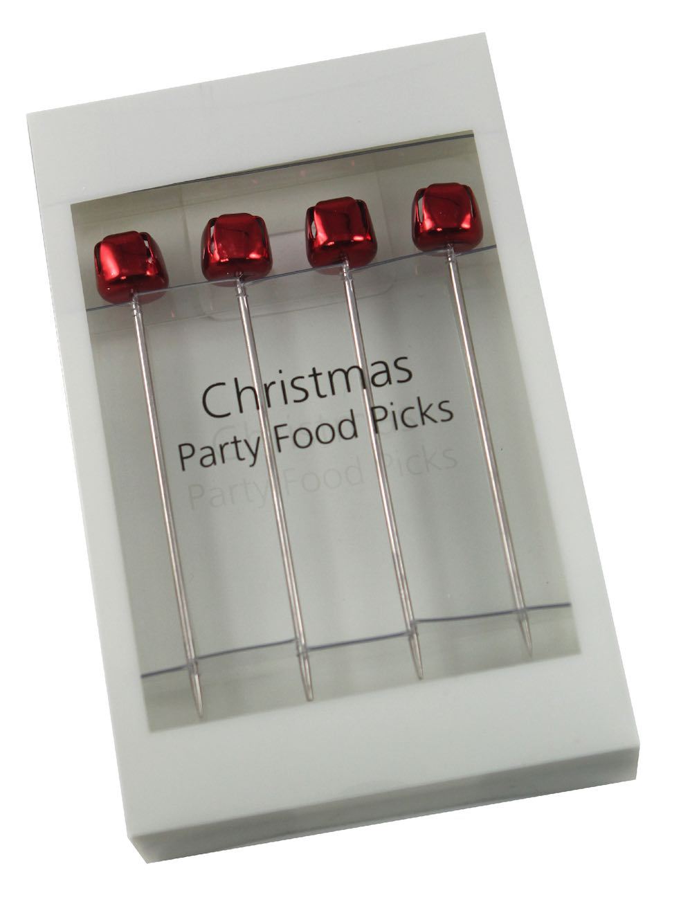 Red Jingle Bell Food Pick 2 Pack Set