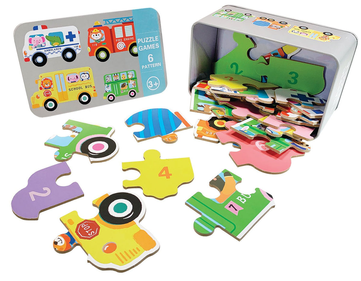 Puzzles in a Tin - Traffic Animals