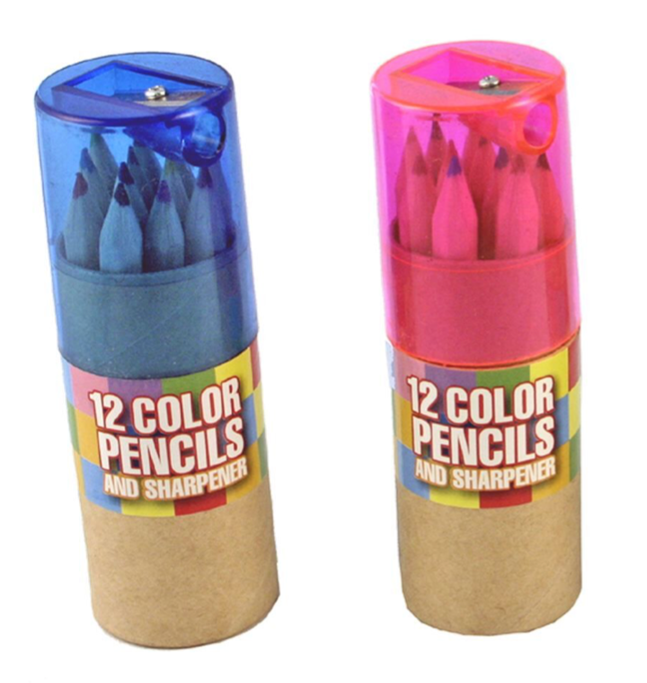 12 Color Pencils With Sharpener